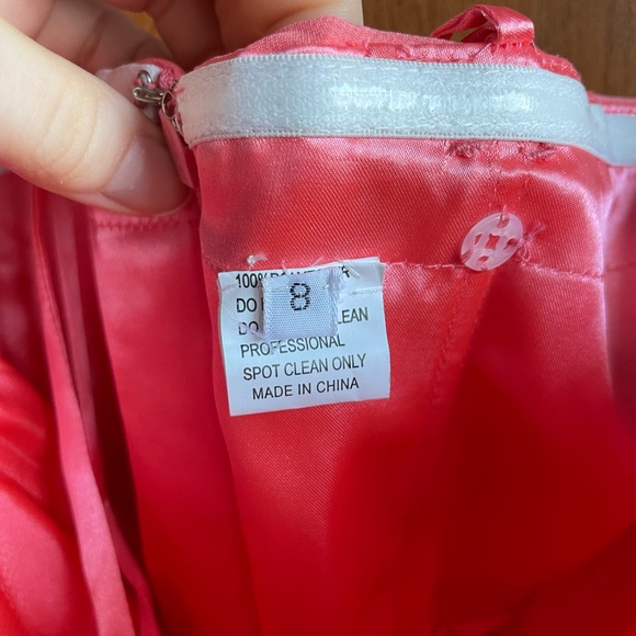 Two Coral Chiffon Bridesmaids Dresses - Perfect condition - Summer Wedding - Picture 6 of 8